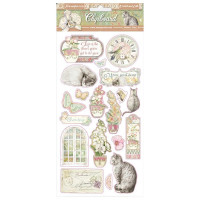 Чипборд Stamperia Orchids & Cats Adhesive Chipboard 15*30см