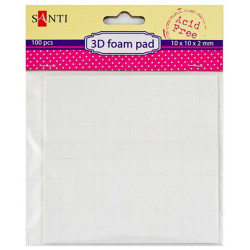 Клейові квадратики Santi 3d Foam pad 10*10мм, 100шт