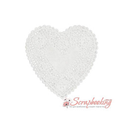 Набір мереживних серветок Royal Lace White Heart B23026, 24шт