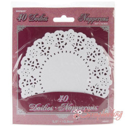 Набір мереживних серветок Unique Industries White 6802, 40шт