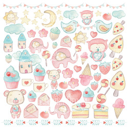 Аркуш паперу 30*30см Фабрика Декору Sweet baby girl Малюнки