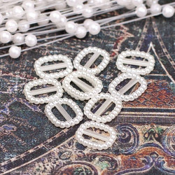 Пряжка пластикова овал 11*13мм шампань, 10шт