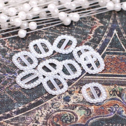 Пряжка пластикова овал 11*13мм білий, 10шт