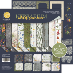 Набір паперу 20*20см Scrapmir Herbarium Wild summer 10 аркушів