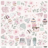 Лист бумаги 30*30см Scrapmir La Creme Декор односторонний