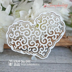 Чіпборд Scrapbox Ажурне серце 044, 80*60мм
