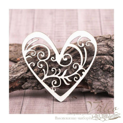 Чіпборд Valeo Ажурне серце 93*88мм V1081