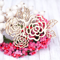 Чипборд Valeo Цветы 93*64мм V1559