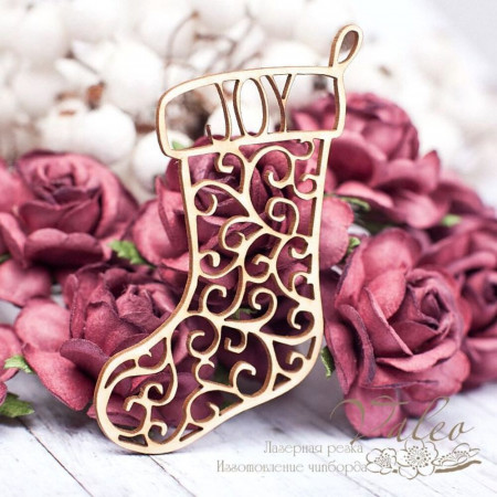 Чіпборд Valeo Чобіт різдвяний 39*77мм V1670