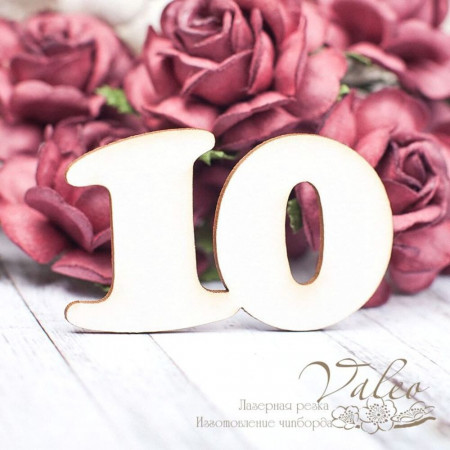 Чипборд Valeo Цифра 10 52*32мм V1613