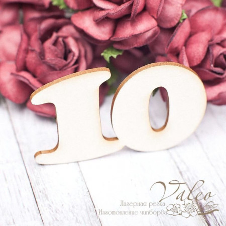 Чипборд Valeo Цифра 10 52*32мм V1613