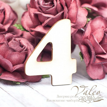 Чіпборд Valeo Цифра 4 36*30мм V1606