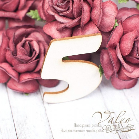 Чіпборд Valeo Цифра 5 34*30мм V1607