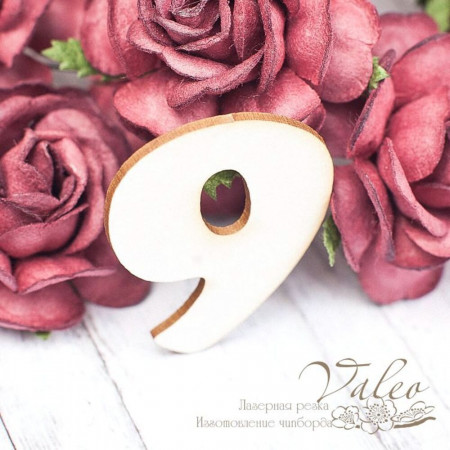 Чипборд Valeo Цифра 9 36*30мм V1611