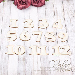 Чіпборд Valeo набір Цифри 12 місяців 20*23мм V1602