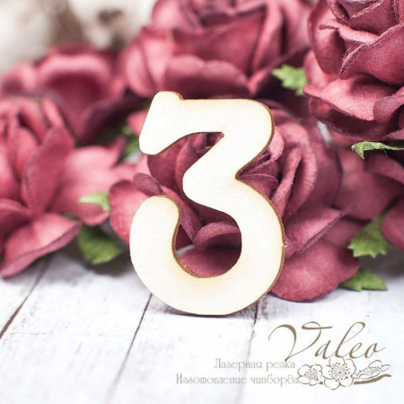 Чіпборд Valeo Цифра 3 21*30мм V1594