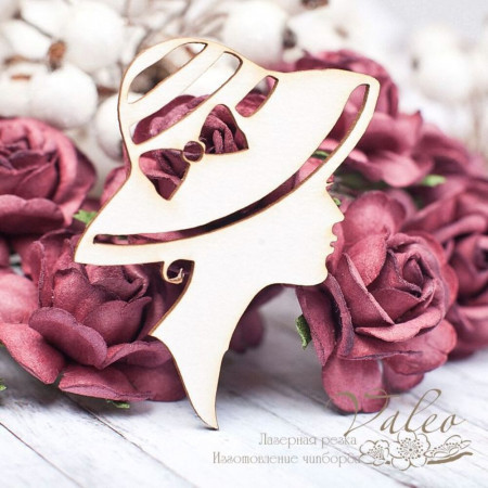 Чіпборд Valeo Дівчина в капелюсі 43*60мм V1675