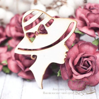 Чіпборд Valeo Дівчина в капелюсі 43*60мм V1675