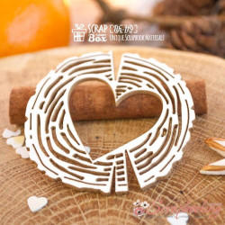 Чіпборд Scrapbox зріз дерева із серцем Hh-119, 50*48мм