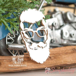 Чіпборд Scrapbox силует Хіпстер в окулярах Ht-073, 30*55мм