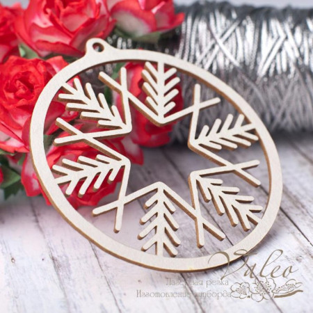 Чипборд Valeo Снежинка 65*67мм V2791