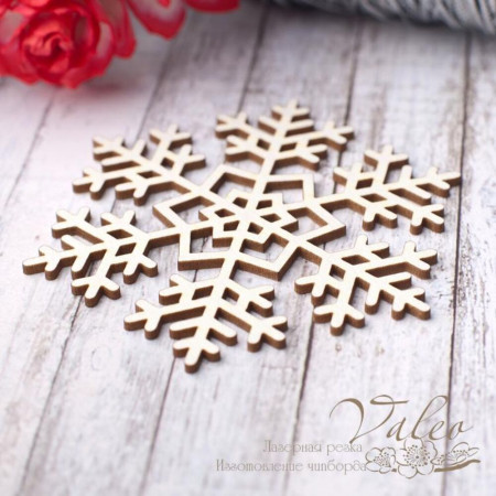 Чипборд Valeo Снежинка 67*67мм V2803