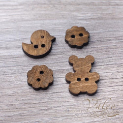 Набір ґудзиків дерев'яних коричневий Valeo, 4шт V2705