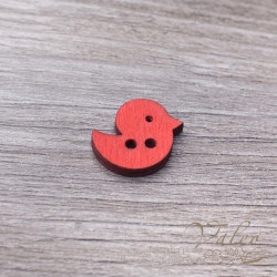 Гудзик дерев'яний пташка червоний 22*20мм Valeo V2713
