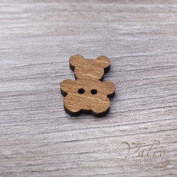 Гудзик дерев'яний ведмедик коричневий 21*27мм Valeo V2718