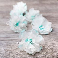 Набір квітів Valeo Незабудки тканинні 4,5см аквамарин 5шт V2819