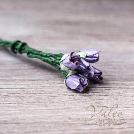 Букет троянд паперових Valeo 13мм фіолетовий 5шт V2829