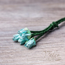 Букет троянд паперових Valeo 13мм бірюза 5шт V2827