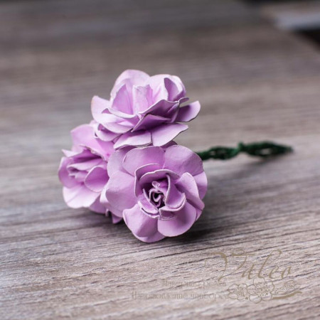 Букет троянд паперових Valeo 30мм бузковий 3шт V2825