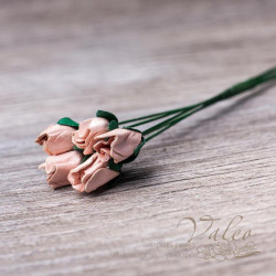 Букет троянд паперових Valeo 13мм кораловий 5шт V2824