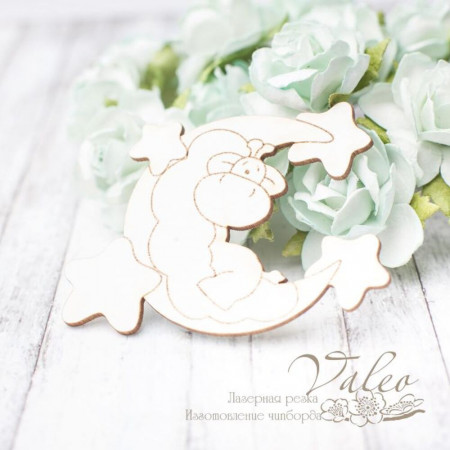 Чіпборд Valeo Жираф на місяць 59*59мм V2864