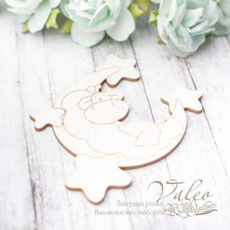 Чіпборд Valeo Жираф на місяць 59*59мм V2864