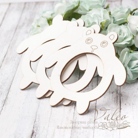 Чипборд Valeo шейкер Мишка 3шт 71*71мм V2888