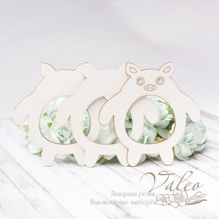 Чіпборд Valeo шейкер Свинка 3шт 70*71мм V2891