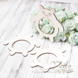 Чіпборд Valeo шейкер Свинка 3шт 70*71мм V2891