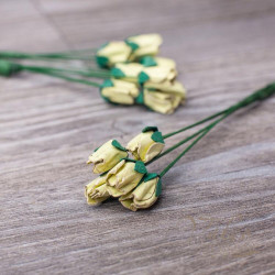 Букет троянд паперових Valeo 13мм лимонний 5шт V2898