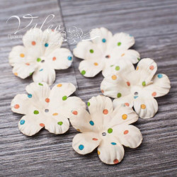 Набір квітів Valeo Польові паперові 40*40мм горох бежевий 5шт V10265