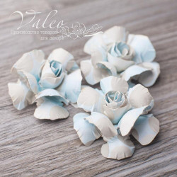 Набір квітів Valeo Троянди паперові 40*40мм бежево-блакитний 3шт V2947