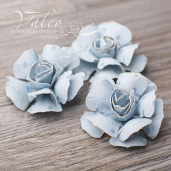 Набір квітів Valeo Троянди паперові 40*40мм блакитний горох 3шт V2948