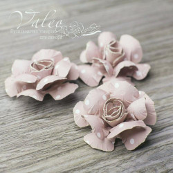 Набір квітів Valeo Троянди паперові 40*40мм какао горох 3шт V2956