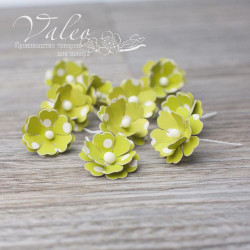 Набір квітів Valeo Незабудки міні паперові 20*20мм лайм горох 10шт V2965