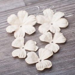 Набір квітів Valeo Польові паперові 40*40мм-2шт 30*30мм-3шт бежевий V2978