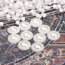 Напівбусини ажурні перламутрові 12мм шампань, 10шт