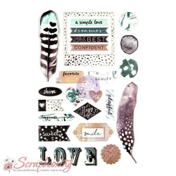 Наліпки Prima Zella Teal Puffy Stickers 19шт