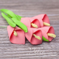 Набір квітів Valeo Калли з фоамірану 20*30мм рожевий 5шт V3047