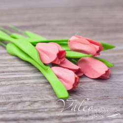 Набір квітів Valeo Тюльпани з фоамірану 8*18мм рожевий 5шт V3051